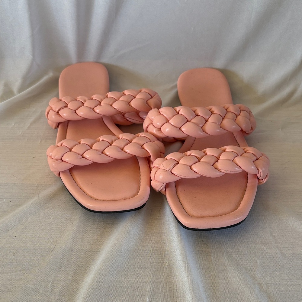 Women’s Braided Double-Strap Slide Sandals - Pink